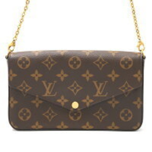 Louis Vuitton Pochette Felicie Chain Shoulder Bag Brown - Picture 1 of 7